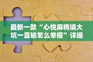 最新一款“心悦麻将填大坑一直输怎么举报”详细分享装挂