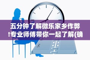 五分钟了解微乐家乡作弊!专业师傅带你一起了解(确实有挂)