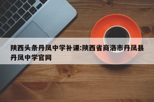 陕西头条丹凤中学补课:陕西省商洛市丹凤县丹凤中学官网