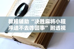 教程辅助“决胜麻将小程序进不去咋回事”附透视挂详细教程