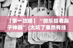 【第一攻略】“微乐捉老麻子神器”(太坑了果然有挂)