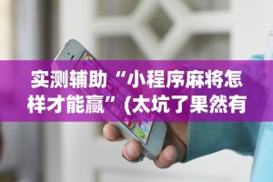 实测辅助“小程序麻将怎样才能赢”(太坑了果然有挂)