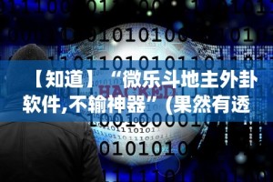 【知道】“微乐斗地主外卦软件,不输神器”(果然有透视挂)
