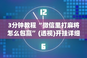 3分钟教程“微信里打麻将怎么包赢”(透视)开挂详细教程