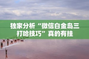 独家分析“微信白金岛三打哈技巧”真的有挂