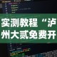 实测教程“泸州大贰免费开挂器(辅助外挂+教程)