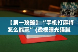 【第一攻略】“手机打麻将怎么能赢”(透视曝光猫腻)