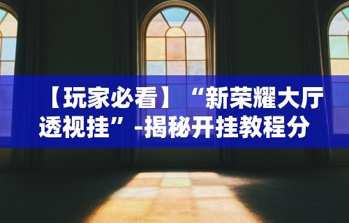 【玩家必看】“新荣耀大厅透视挂”-揭秘开挂教程分享