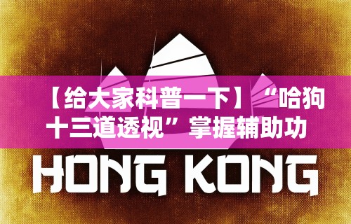 【给大家科普一下】“哈狗十三道透视”掌握辅助功能必胜规则