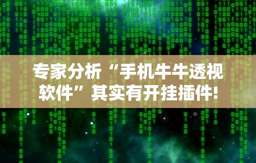 专家分析“手机牛牛透视软件”其实有开挂插件!