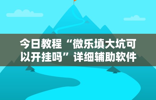今日教程“微乐填大坑可以开挂吗”详细辅助软件教程
