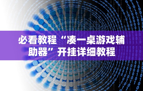 必看教程“凑一桌游戏辅助器”开挂详细教程