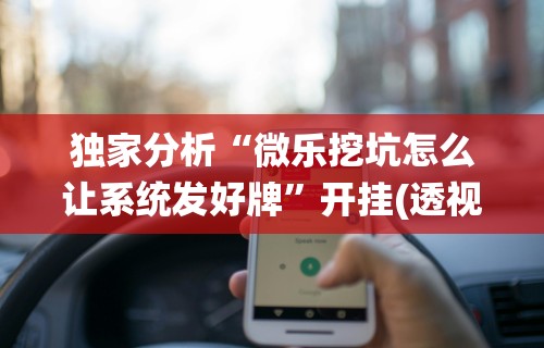 独家分析“微乐挖坑怎么让系统发好牌”开挂(透视)辅助