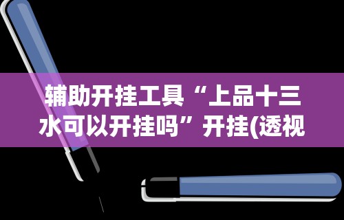 辅助开挂工具“上品十三水可以开挂吗”开挂(透视)辅助神器