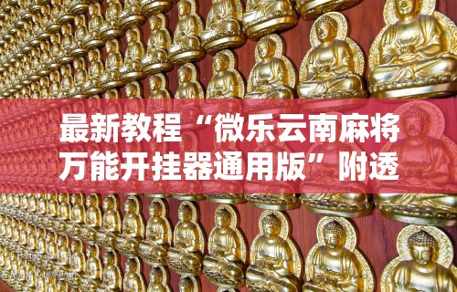 最新教程“微乐云南麻将万能开挂器通用版”附透视挂详细教程