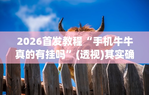 2026首发教程“手机牛牛真的有挂吗	”(透视)其实确实有挂