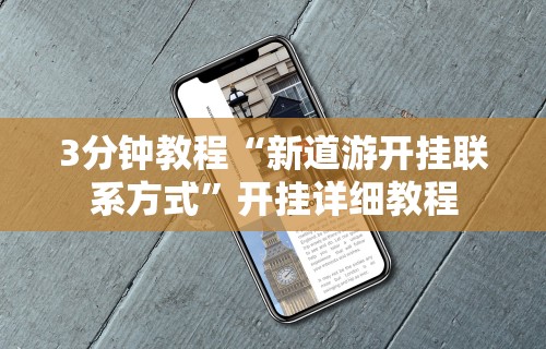 3分钟教程“新道游开挂联系方式”开挂详细教程
