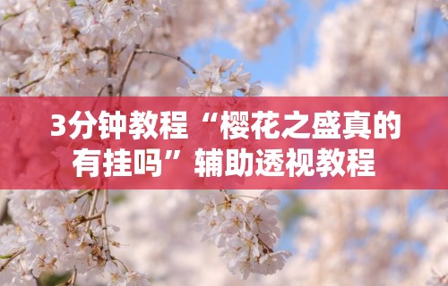 3分钟教程“樱花之盛真的有挂吗	”辅助透视教程