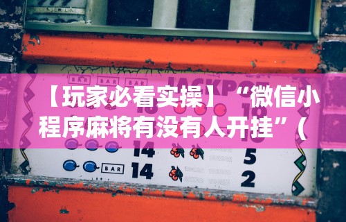 【玩家必看实操】“微信小程序麻将有没有人开挂	”(助赢详细开挂教程)