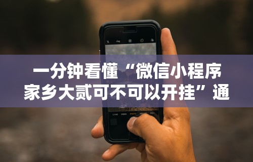 一分钟看懂“微信小程序家乡大贰可不可以开挂	”通用版下载教程!