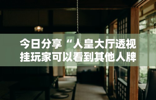 今日分享“人皇大厅透视挂玩家可以看到其他人牌吗”真实开挂技巧分享