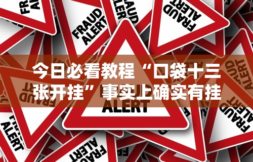 今日必看教程“口袋十三张开挂”事实上确实有挂