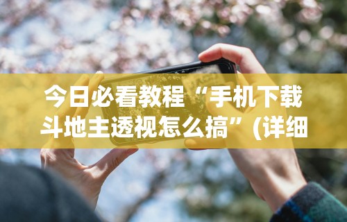 今日必看教程“手机下载斗地主透视怎么搞	”(详细透视教程)