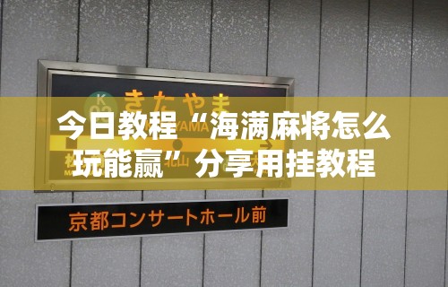 今日教程“海满麻将怎么玩能赢	”分享用挂教程