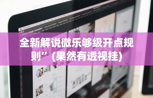 全新解说微乐够级开点规则”(果然有透视挂)