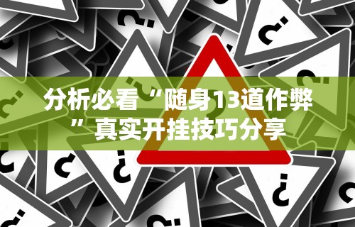 分析必看“随身13道作弊”真实开挂技巧分享
