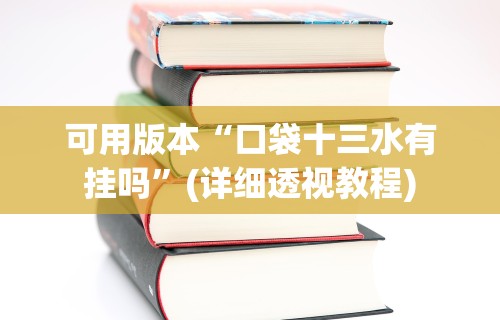 可用版本“口袋十三水有挂吗”(详细透视教程)