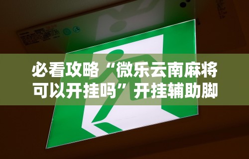 必看攻略“微乐云南麻将可以开挂吗”开挂辅助脚本+详细