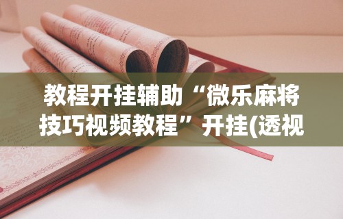 教程开挂辅助“微乐麻将技巧视频教程”开挂(透视)辅助教程