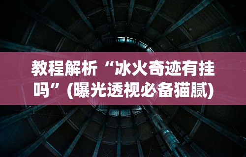 教程解析“冰火奇迹有挂吗”(曝光透视必备猫腻)