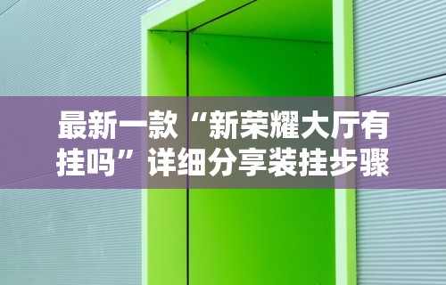最新一款“新荣耀大厅有挂吗”详细分享装挂步骤