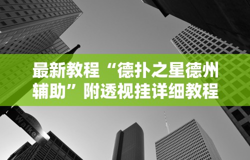 最新教程“德扑之星德州辅助”附透视挂详细教程