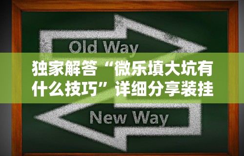 独家解答“微乐填大坑有什么技巧”详细分享装挂步骤