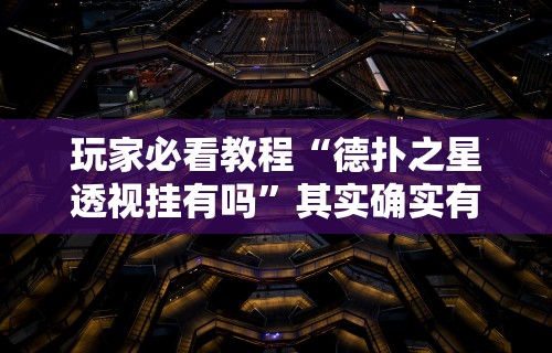 玩家必看教程“德扑之星透视挂有吗”其实确实有挂